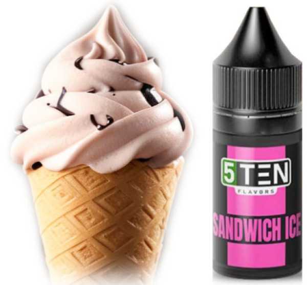Sandwich Ice 5ten Vanille Erdbeere Schoko Eis Fiveten 2,5ml-in-30ml