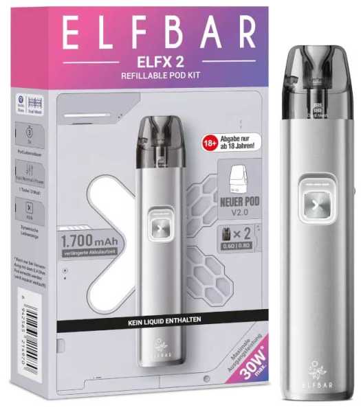Elfx 2 Kit Pod E-Zigarette  Elfbar 1700mAh 2ml 30W MTL RDL