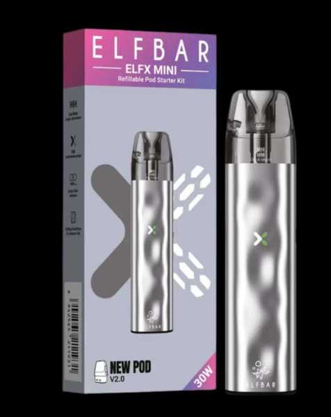 Elfx Mini Kit Elfbar Pod E-Zigarette 30W 1000mAh 2ml Zugautomatik 106 x 25,5 x 15,8mm