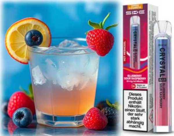 Blue Sour Raspberry Blaubeer Himbeer SKE Einwegzigarette 20mg NicSalt