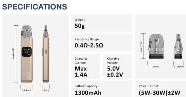Arco Digi Kit E-Zigarette 30W Smok 1300mAh 3,0ml 118x24,4x14mm