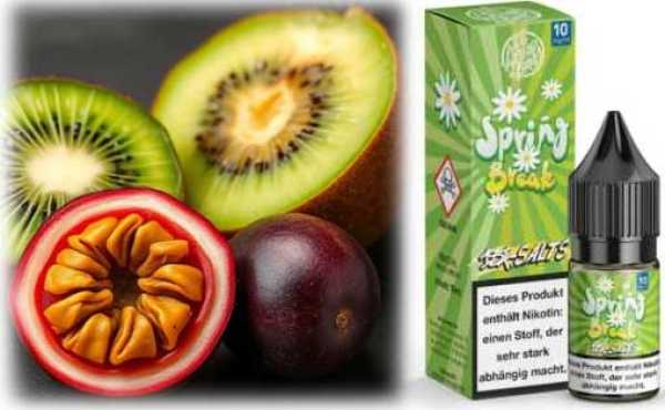 Spring Break 187 Salts Kiwi Guave  Passionsfrucht Nikotinsalz Liquid 10ml