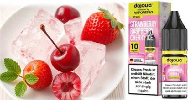 Strawberry Raspberry Cherry Ice Erdbeer Himbeer Kirsche  Frische Dojoliq Nikotinsalz Liquid 10ml 20mg/ml 10mg/ml
