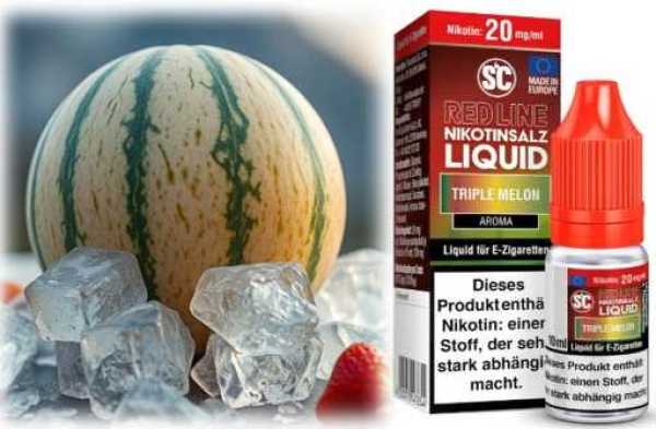 Triple Melon Red Line Honigmelone Wassermelone Menthol Nikotinsalz SC Liquid 10ml