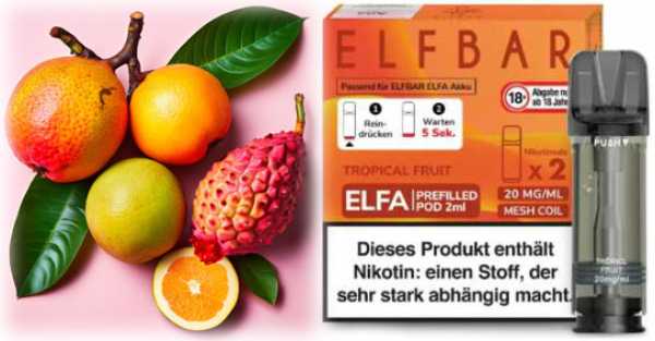 Tropical Fruit Exotische Früchte Elfa Pod 2 Stück Elfbar 20mg