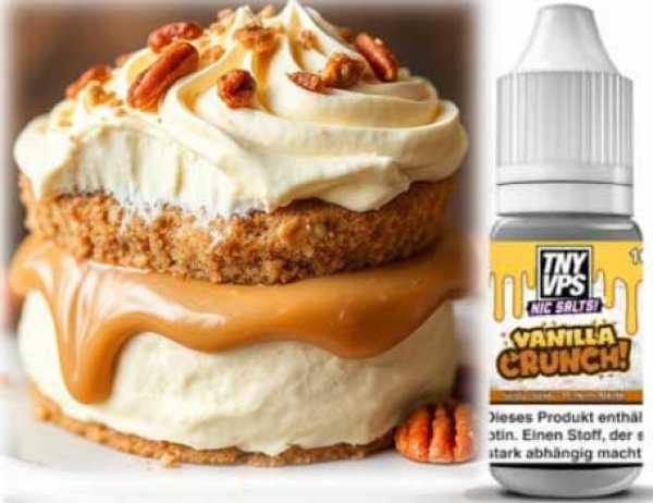 Vanilla Crunch Butterscotch Erdnussbutter Pekannuss Vanille Creme TNYVPS Nikotinsalz Liquid 10ml 18mg