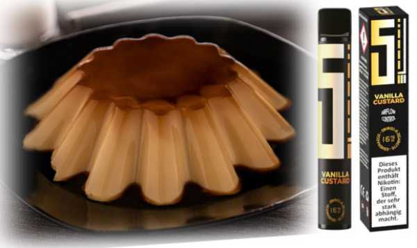 Vanilla Custard 5EL Vanille Creme Pudding Einweg E-Zigarette 16mg 0mg Shisha