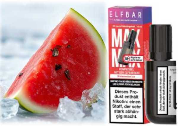 Watermelon Ice Wassermelone Frische Elfbar MAX Refill NicSalt 20mg/ml 10ml