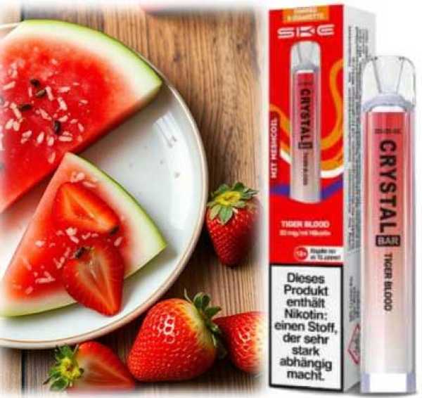 Tiger Blood Wassermelone Kokos Erdbeere SKE Einwegzigarette 20mg NicSalt
