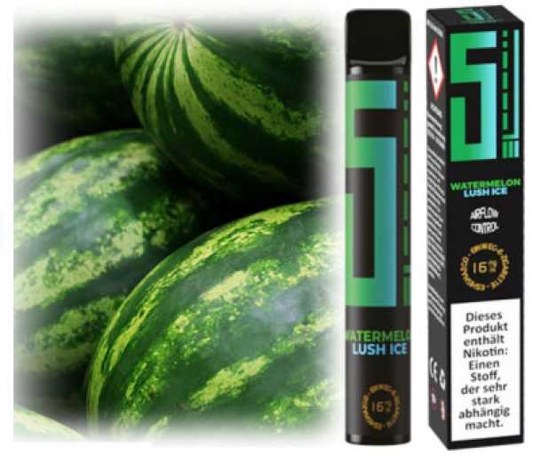 Watermelon Lush Ice 5EL Wassermelone Eis Einweg E-Zigarette 16mg 0mg Shisha