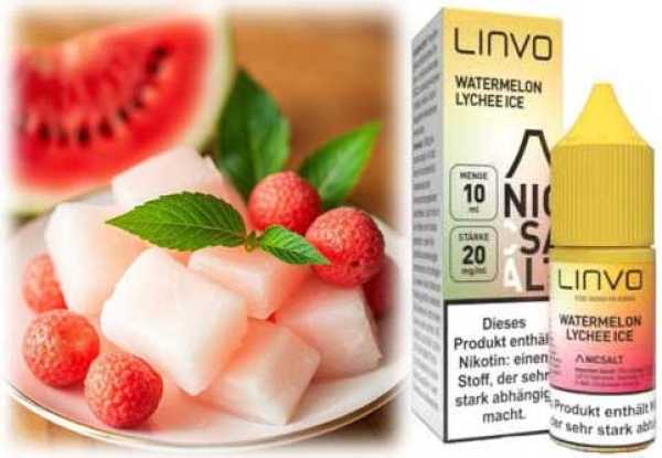 Watermelon Lychee Ice Wassermelone Lychee  Frische Nikotinsalz Linvo Liquid 20mg Nikotin 10ml