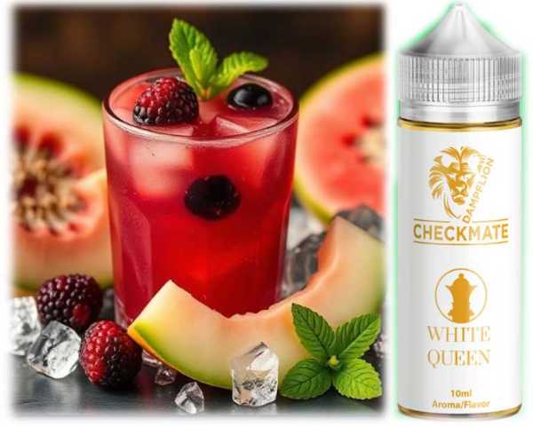 (Brombeeren, Melone, Granatapfel und Frische) Liquid Dampflion White Queen Aroma 10ml Checkmate 10 in 120ml
