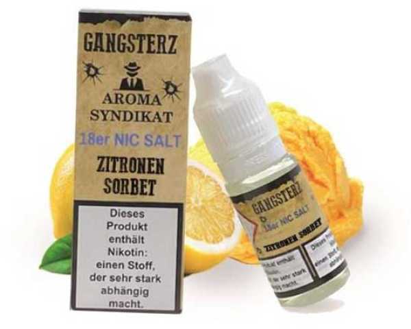 Zitronen Sorbet Eis Fruchtsaft Gangsterz Nikotinsalz Liquid 10ml
